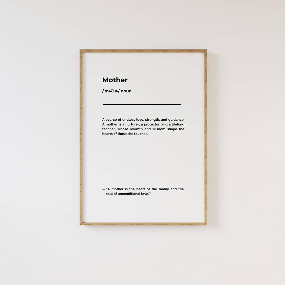 Mother Definition Heartfelt Nurturer Tribute Minimalist Gift Poster - Image 2