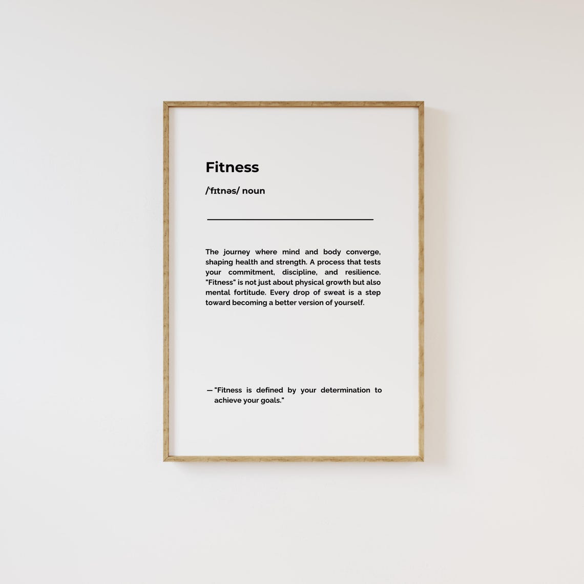 Fitness Definition Poster Motivational Gym Home Workout Wall Decor - Image 3