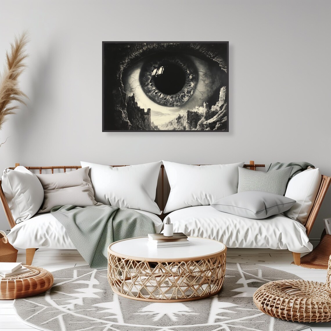 Giant All Seeing Eye Over Ruined Post Apocalyptic City Surreal Art Poster - Image 5