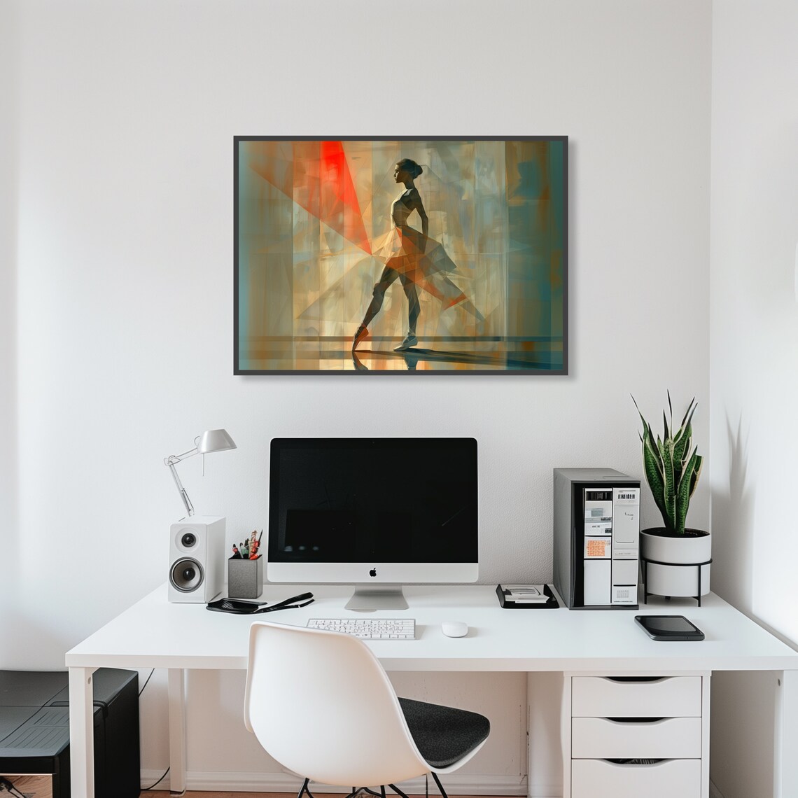 Abstract Ballet Dancer, Modern Geometric Art Print - Image 3