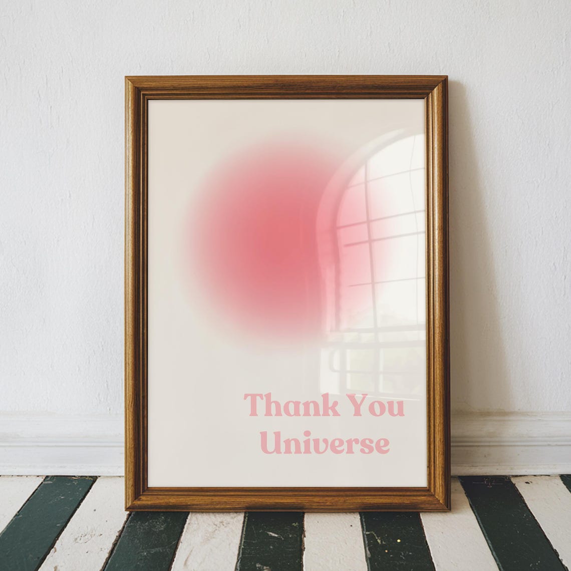 Thank You Universe Pink Aura Gradient Manifesting Gratitude Wall Art - Image 2