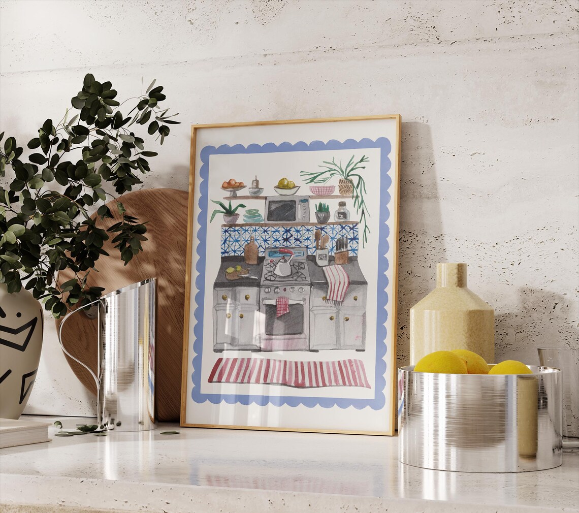 Kitchen Watercolor Art, Cute Kitchen Decor - Image 3