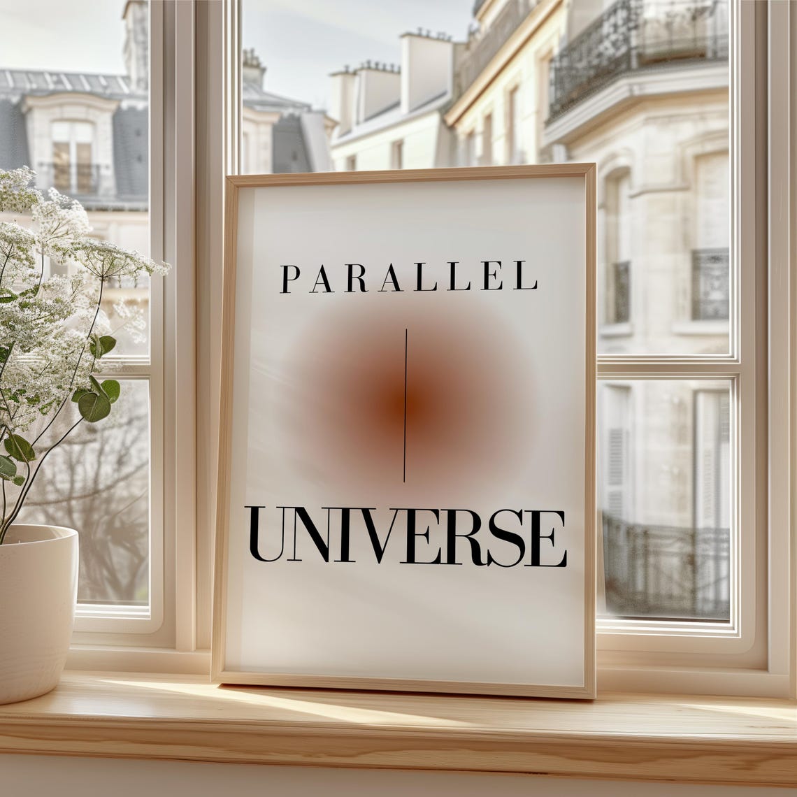 Parallel Universe Minimalist Typography Gradient Circle Art Poster - Image 2