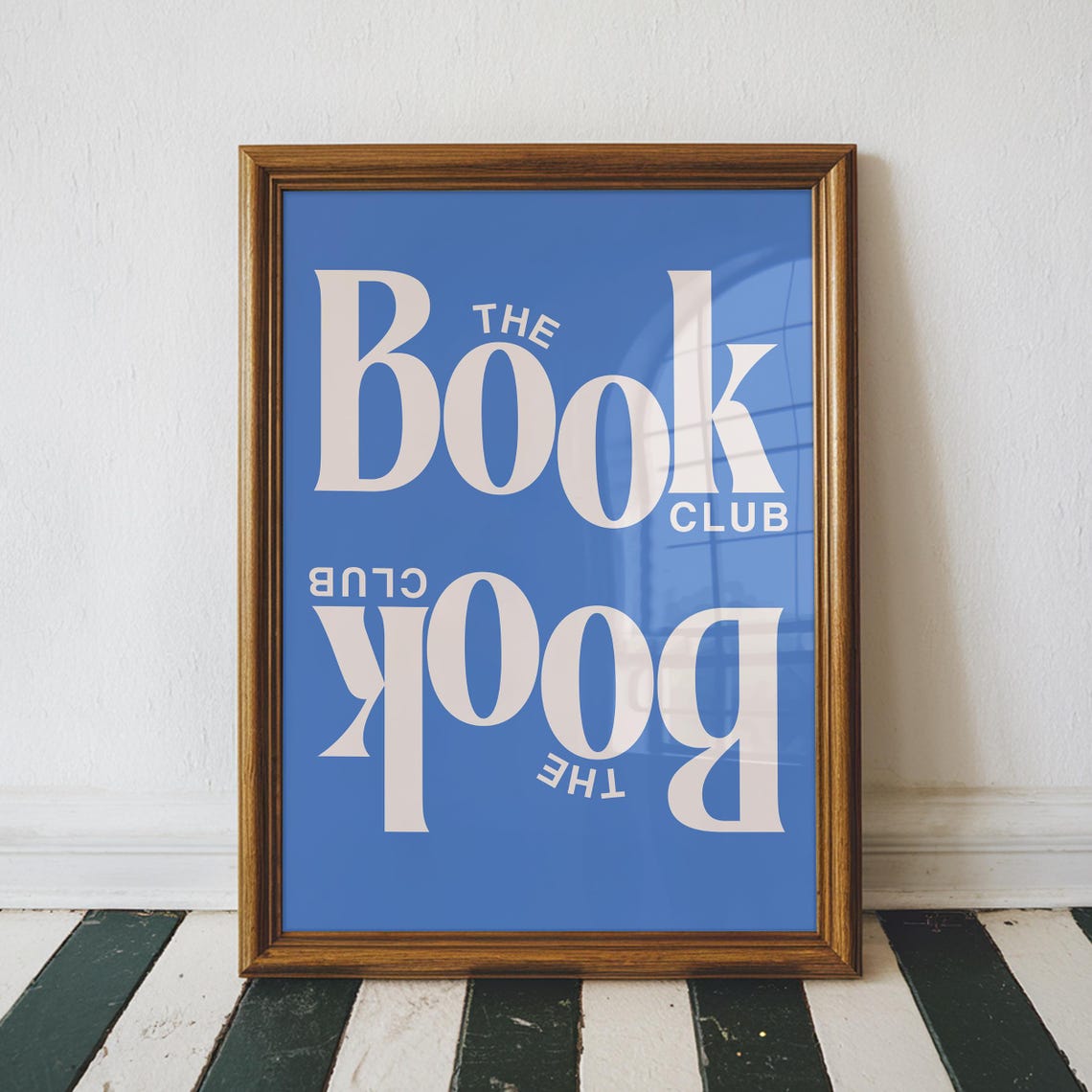 The Book Club Blue Bold Typography Book Lover Wall Art Poster - Image 3
