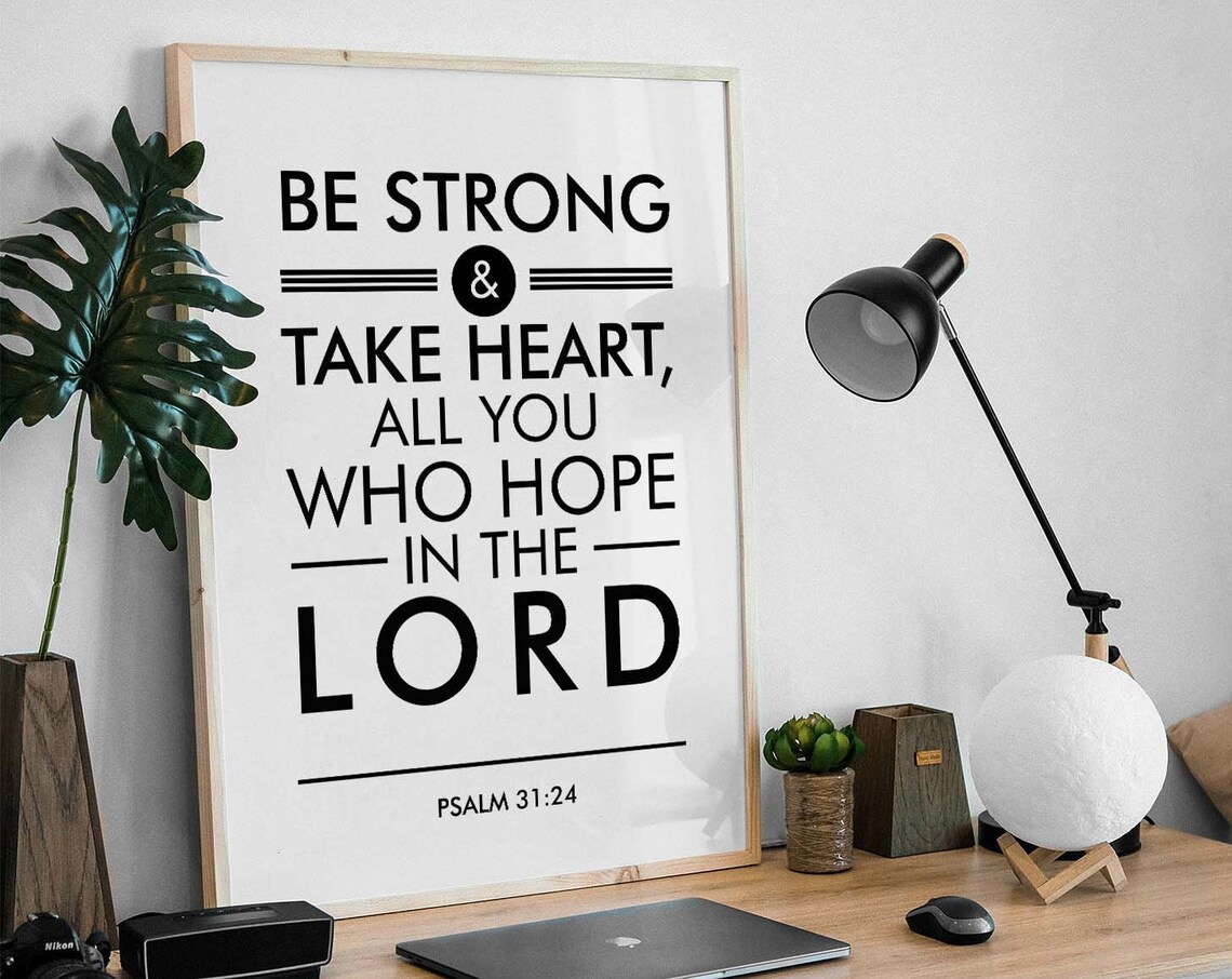 Psalm 3124 Bible Verse, Modern Minimal Print - Image 3