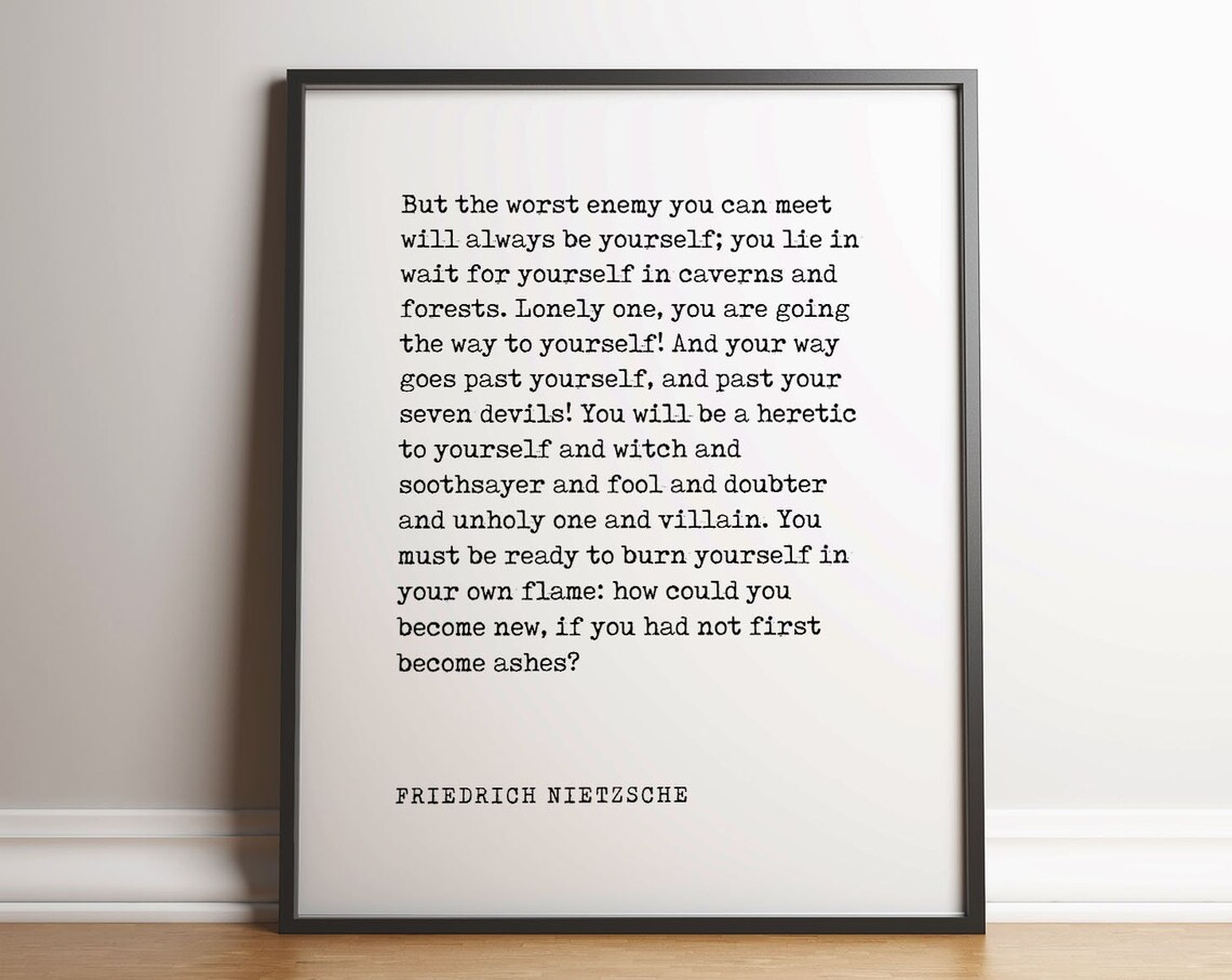 Friedrich Nietzsche The Worst Enemy Is Yourself Quote Art Print - Image 3