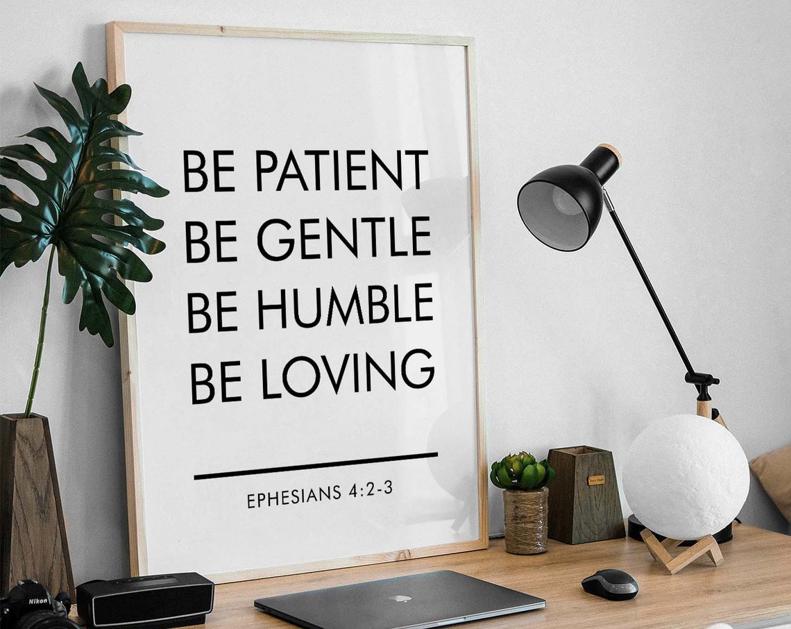 Ephesians 42 3 Bible Verse Print Inspirational Poster Black And White Minimal Print Unframed Spiritual Scripture Christian Art - Image 3