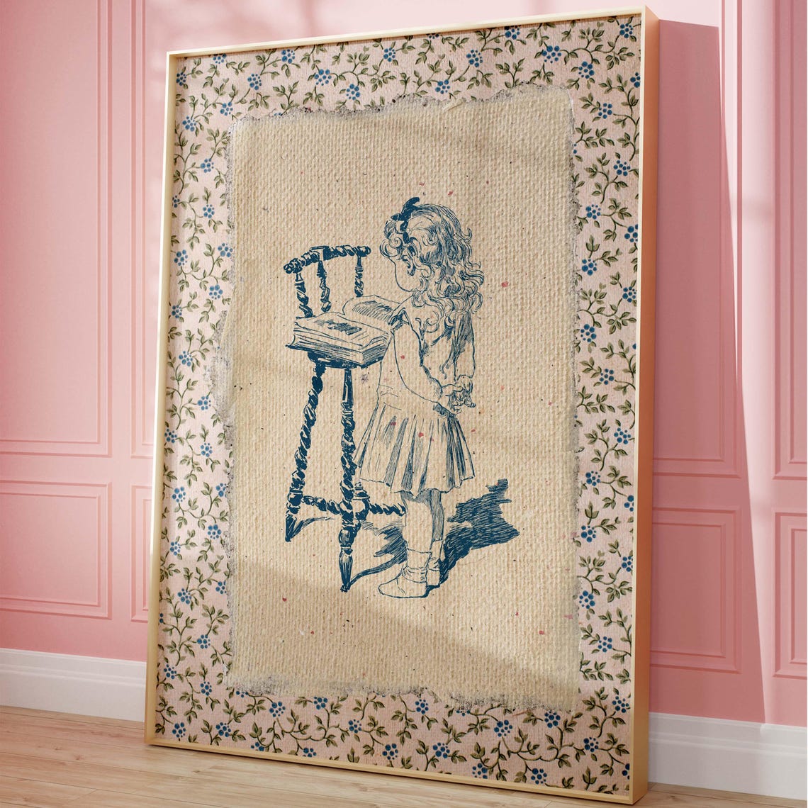Vintage Book Art - Reading Print - Image 5