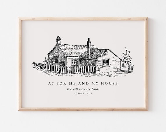 Vintage Landscape Farmhouse Print For Christian Home Wall Decor For Apartment Housewarming Gift Bible Verse Poster Wall Art Gift