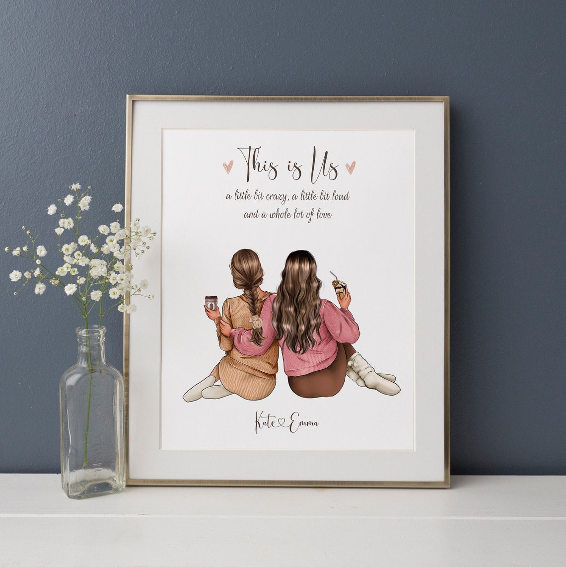 This Is Us Personalized Best Friends Print Kate Emma Coffee Cups - Image 2