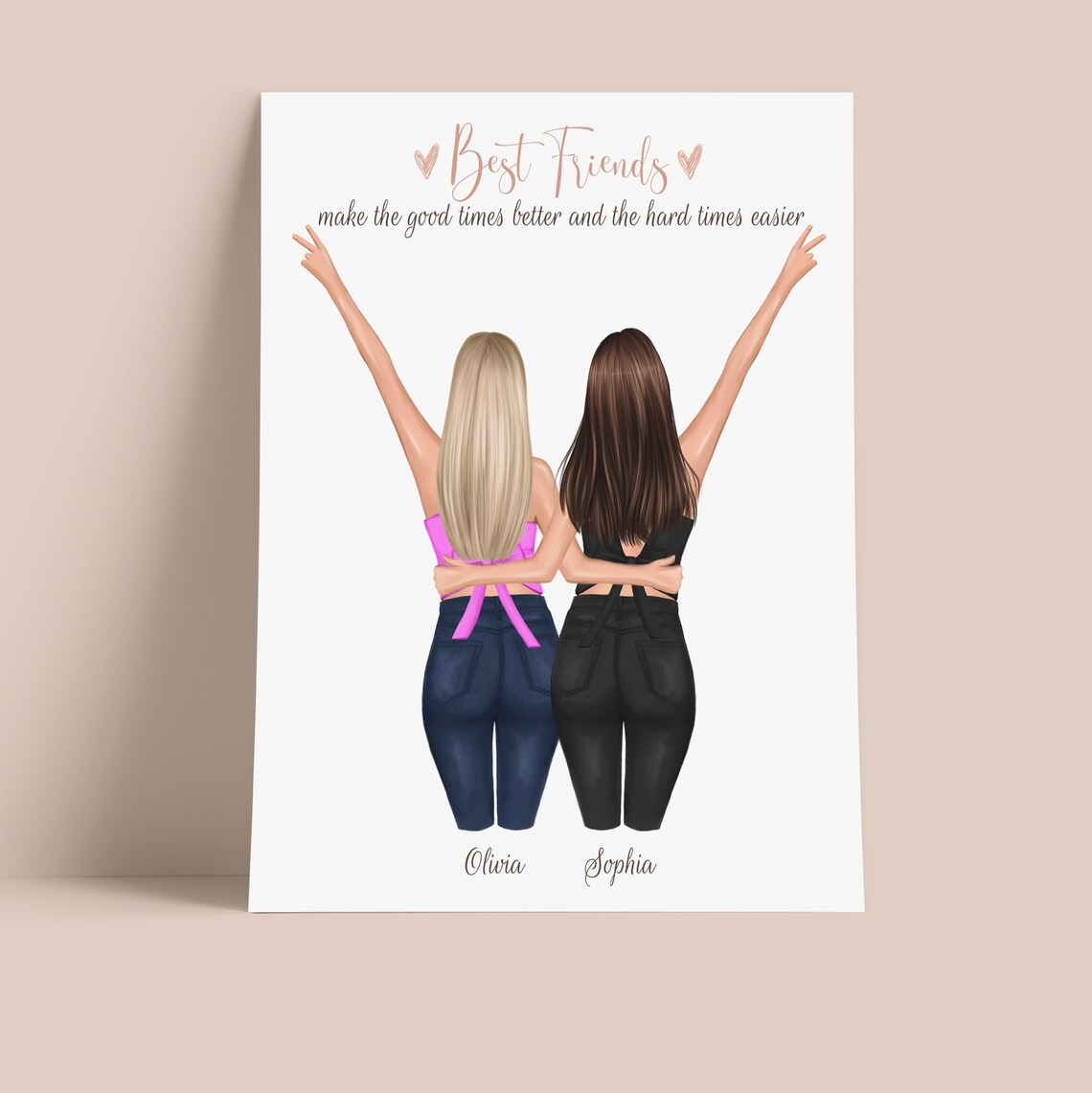 Personalized Best Friend Birthday Gift Art Print - Image 2