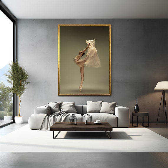 Ballet Woman Painting Ballet Poster Dance Woman Art Printed Painting Elegant Woman Wall Art Ballet Choreography Painting Dancing In The Air