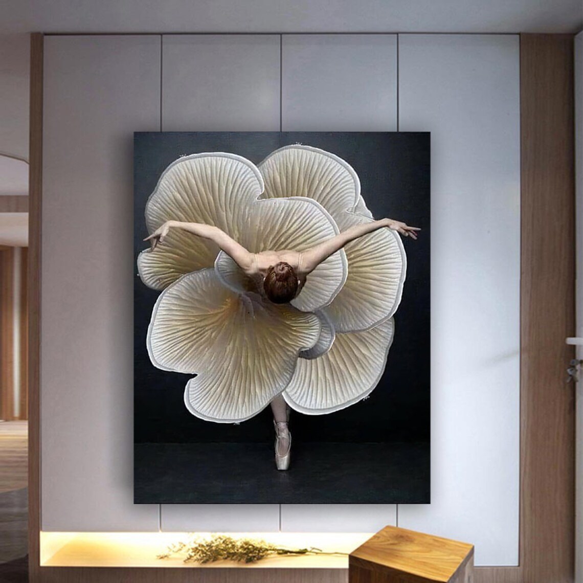 Ballerina Dancer White Petal Skirt Overhead Ballet Photo Poster - Image 3