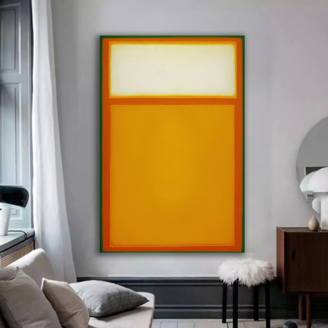 Bright Orange Cream Color Field Abstract Rothko Style Poster - Image 2
