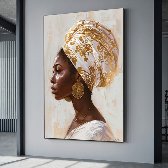 African Woman Modern Wall Art African Woman Wall Art Ethnic Wall Decor African