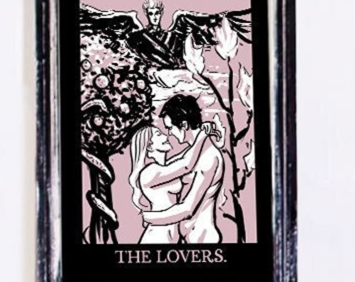 The Lovers Tarot, Goth Pastel Tarot Poster - Image 2