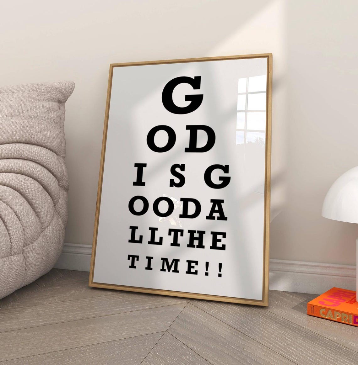 God Is Good All the Time Snellen Eye Chart Typography Faith Poster