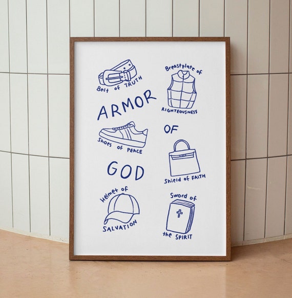 Armor Of God Bible Verse Art Print, Christian Decor