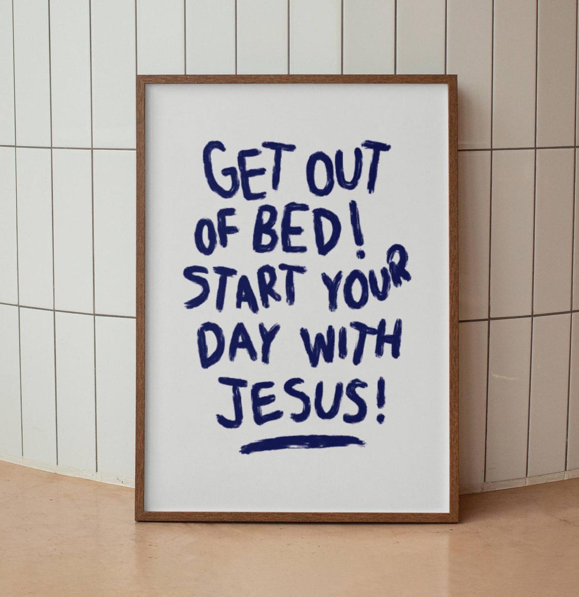 Get Out of Bed Start Your Day With Jesus Hand Lettered Faith Poster - Image 3