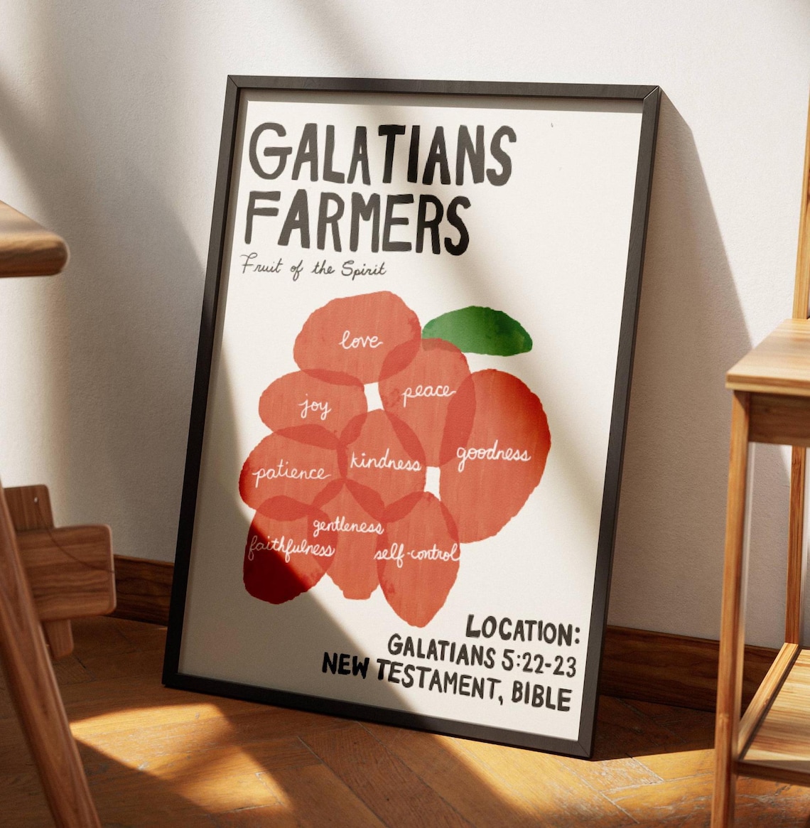 Fruit Of The Spirit Retro Bible Verse Art Print
