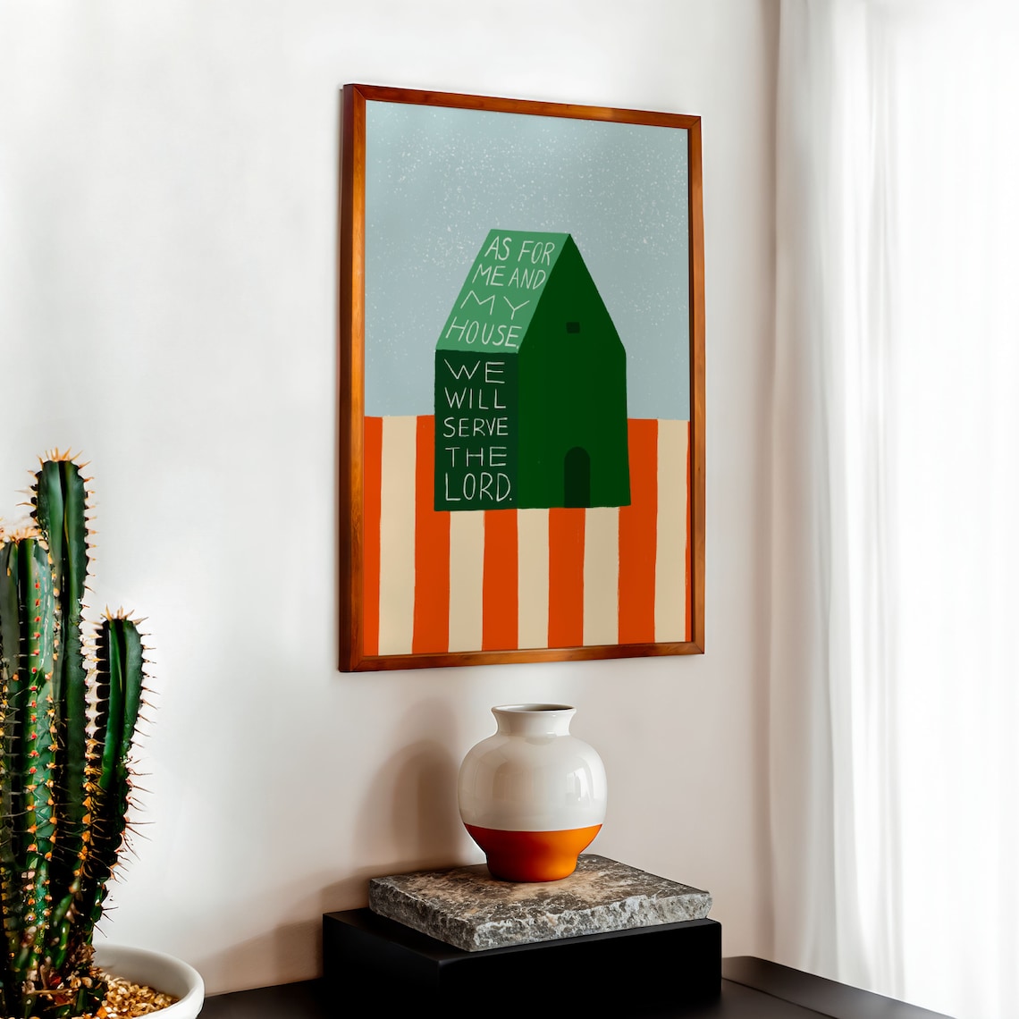 My House Will Serve The Lord Bible Verse Art Print - Image 2