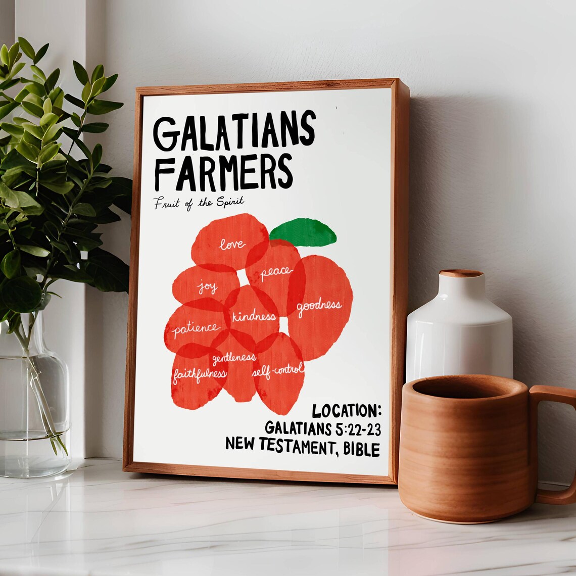 Fruit Of The Spirit Retro Bible Verse Art Print - Image 2