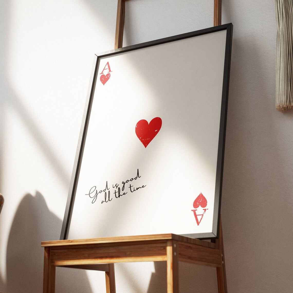 God Is Good Christian Ace Of Hearts Art Print - Image 2