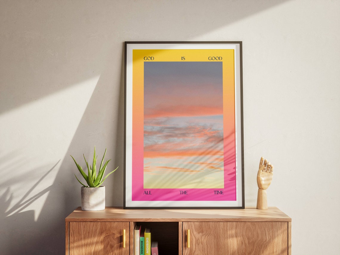 God Is Good All The Time Sunset Sky Modern Christian Faith Poster - Image 2