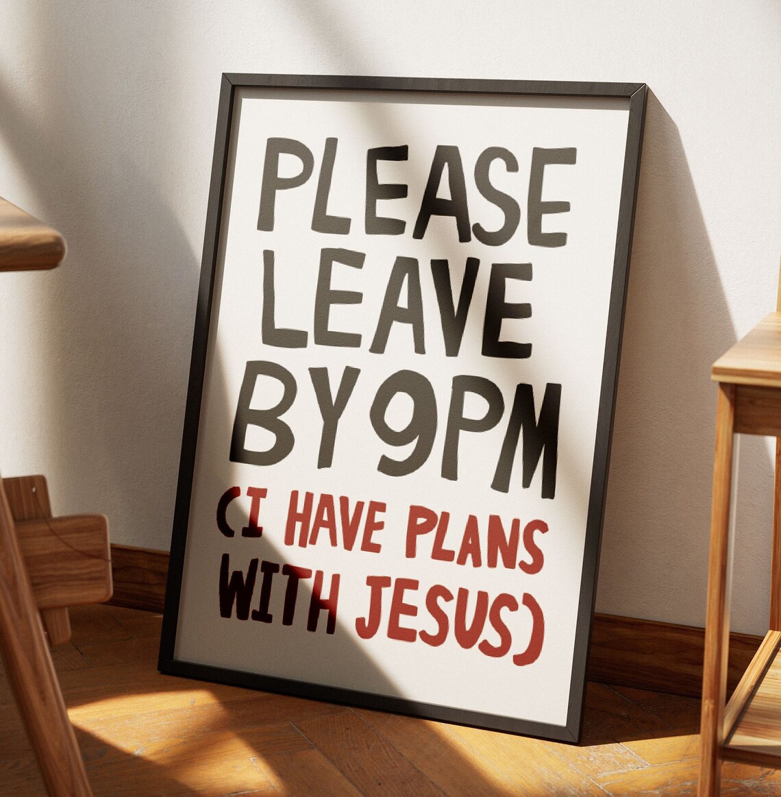 Please Leave By 9pm Retro Christian Humor Art Print - Image 2