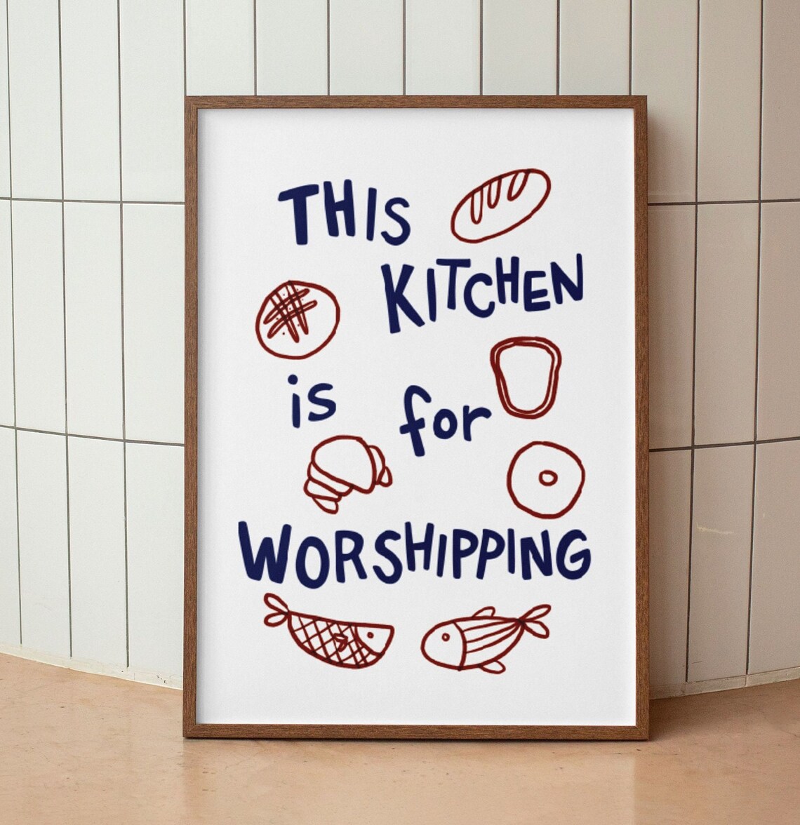 Jesus Feeds 5,000 Retro Christian Kitchen Poster - Image 3