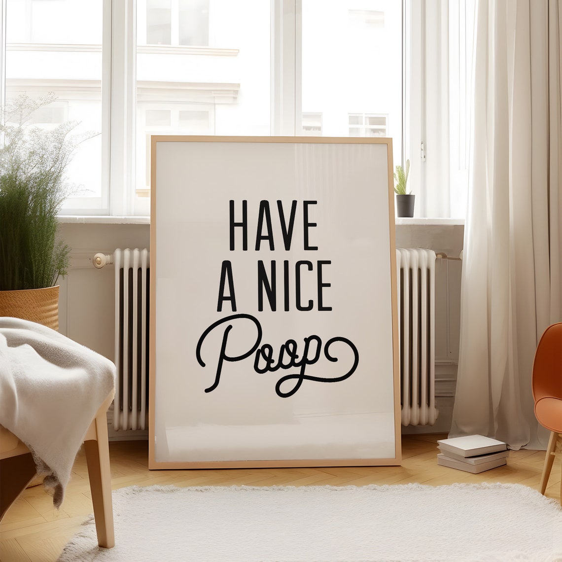 Have A Nice Poop Funny Typography Bathroom Humor Wall Poster - Image 3