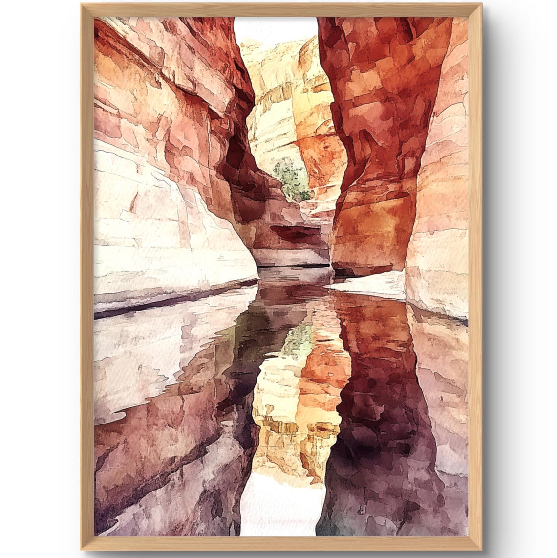 The Narrows Zion River Canyon Red Rock Water Reflection Poster