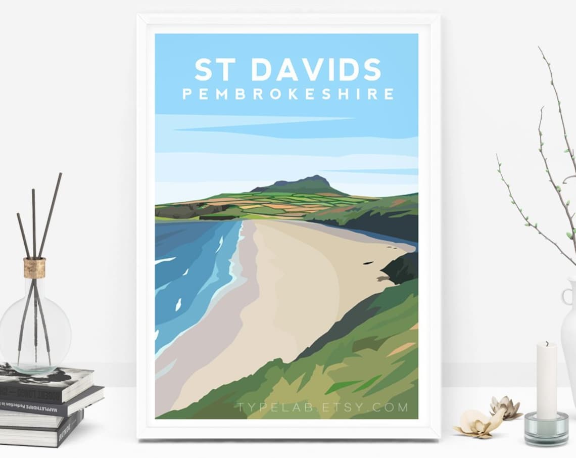 St Davids Pembrokeshire Travel Poster, South Wales