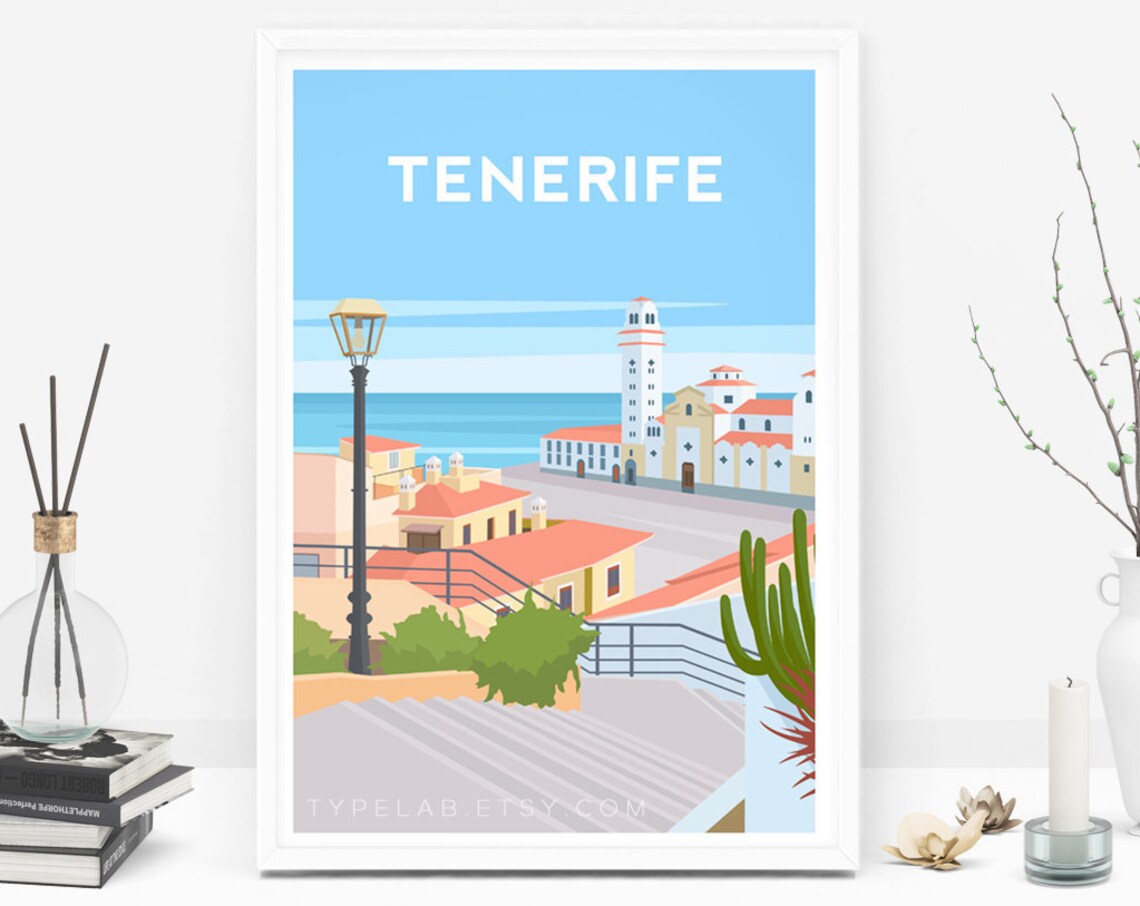 Tenerife Travel Print, Canary Islands Wall Decor