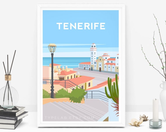 Tenerife Travel Print, Canary Islands Wall Decor