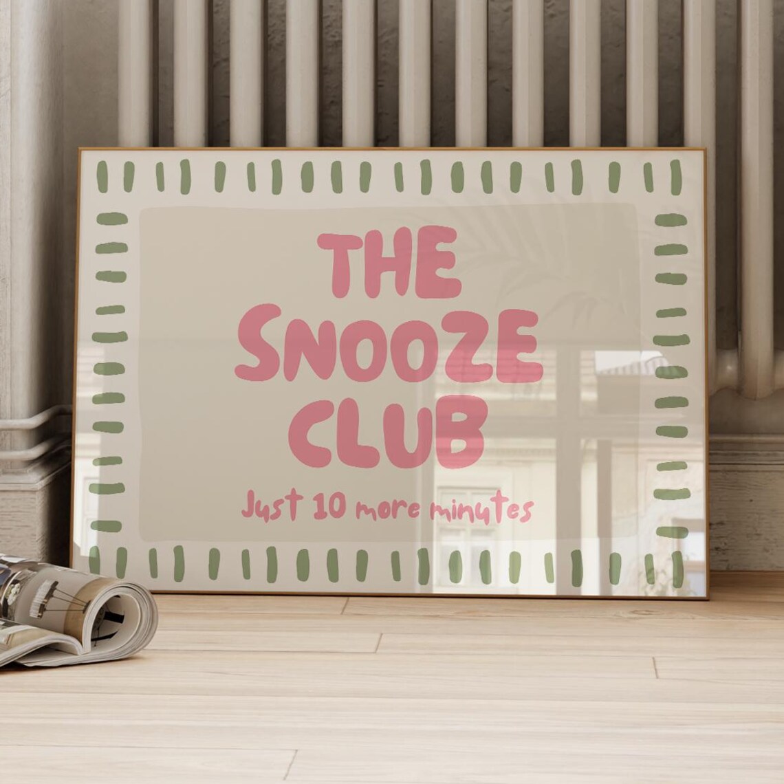 The Snooze Club Typography Poster, Bedroom Wall Art