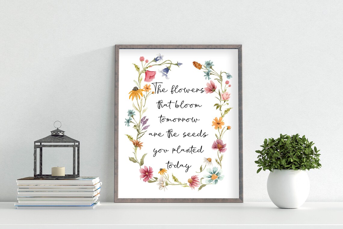 The Flowers That Bloom Tomorrow Quote Art Print, Wildflower - Image 3