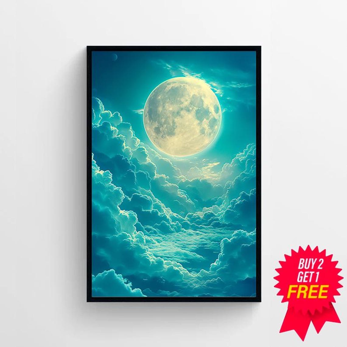 Celestial Moon Art Print Vintage Inspired Dark Academia Dark Cottagecore Night Sky Painting Enchanting Art - Image 4