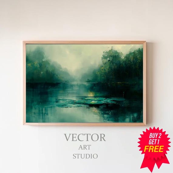 Fall Landscape Print Vintage Autumn Moody Countryside Painting Muted Farmhouse Decor Rustic Fall Wall Rustic Fall Landscape Print