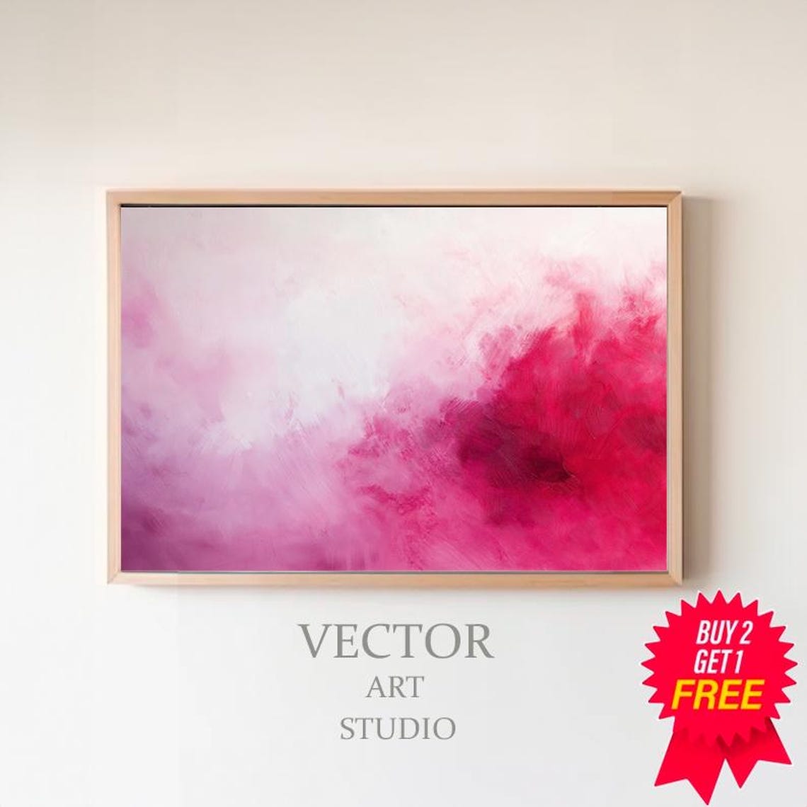 Blush Pink To Magenta Dreamy Abstract Color Field Wash Poster