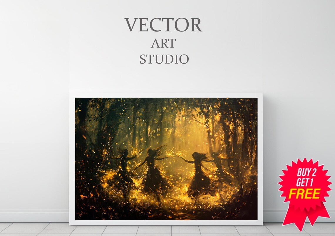 Fairies Vintage Wall Art Fae Witchy Moody Wall Art Dark Art Cottagecore Girls Room Decor Girly Whimsical Wall Art - Image 3
