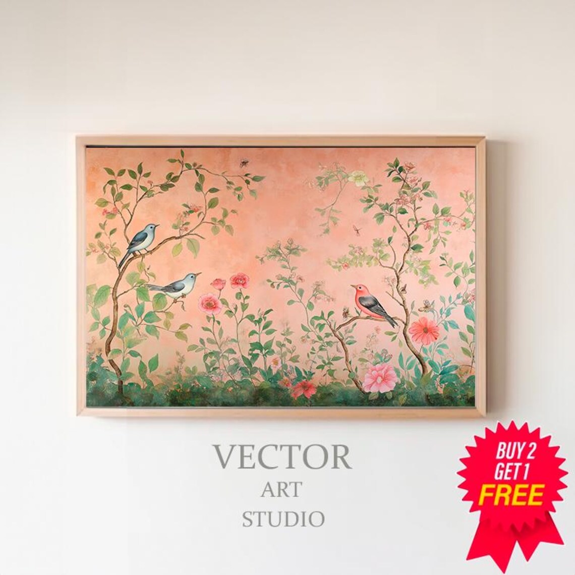 Chinoiserie Floral Chinese Botanical Art Print