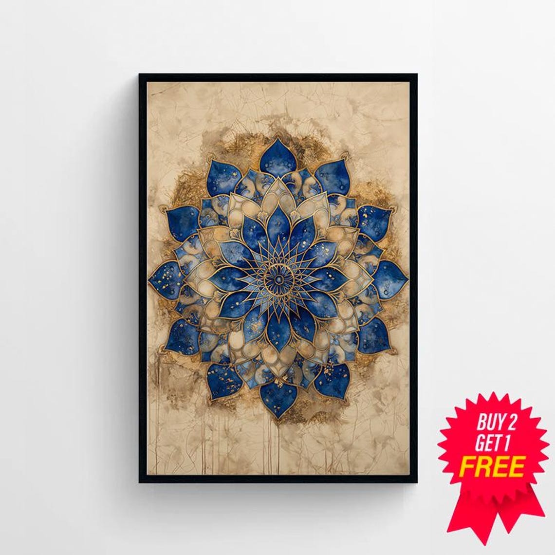 Islamic Geometric Art Artful Pattern Art Vintage Islamic Wall Art Gold Boho Islamic Poster Eid Ramadan Decoration Muslim Home Decor - Image 4