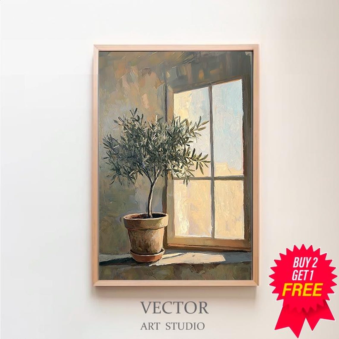 Vintage Still Life Olive Tree Painting Muted Tones Collection Tranquil Stillness By Artedya Wall Art