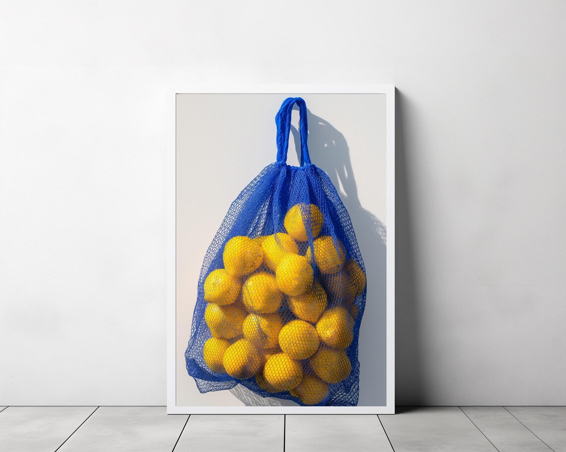 Lemons In Bag Print Kitchen Ingredient Art Print Fruits Kitchen Decor Kitchen Wall Art Food Art Print Kitchen Decor Dining Room Decor - Image 3
