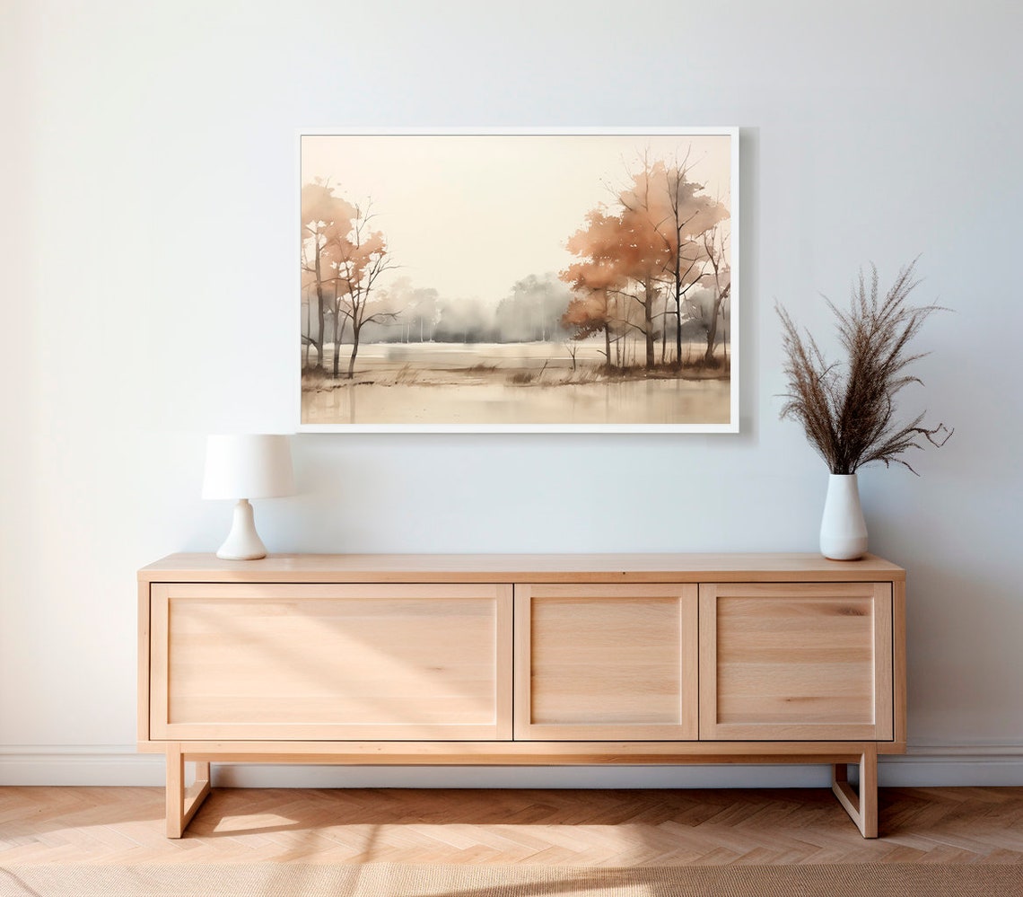 Summer Sunset Landscape Painting Frame Tv Art Easter Watercolour Tv Decor Vintage Style Spring Country Muted Scenery Screensaver - Image 2