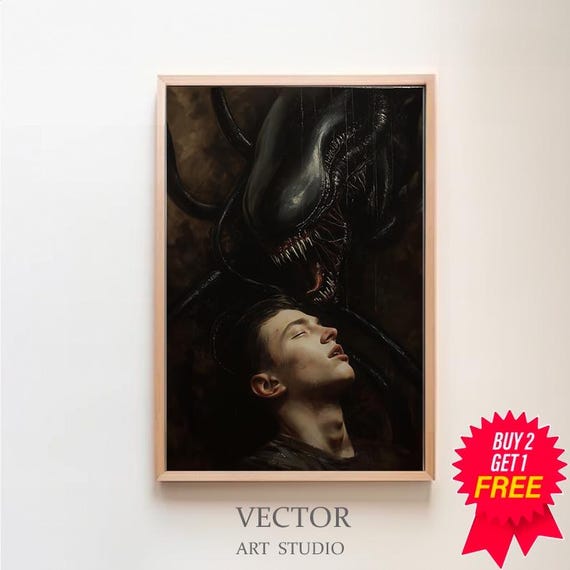 Devils Embrace Satan Poster Horror Art Occult Prints Creepy Poster Gothic Home Decor Gothic Wall Art Dark Academia Demon Pagan