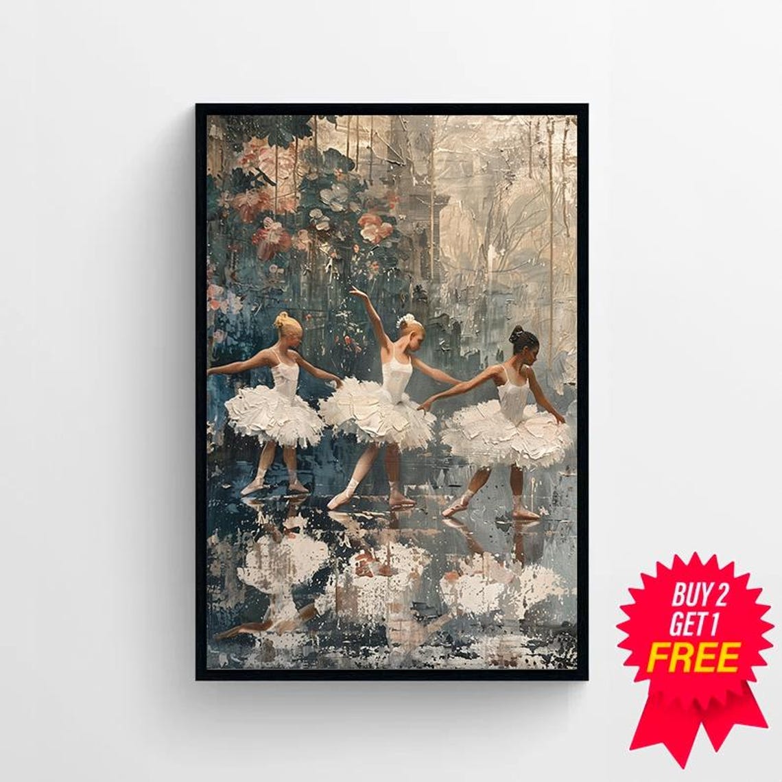 Ballet Print Coquette Room Decor Vintage Wall Art Coquette Wall Art Ballet Dance Balletcore Print Ballerina Tutu Oil Painting Ballerina Art - Image 4