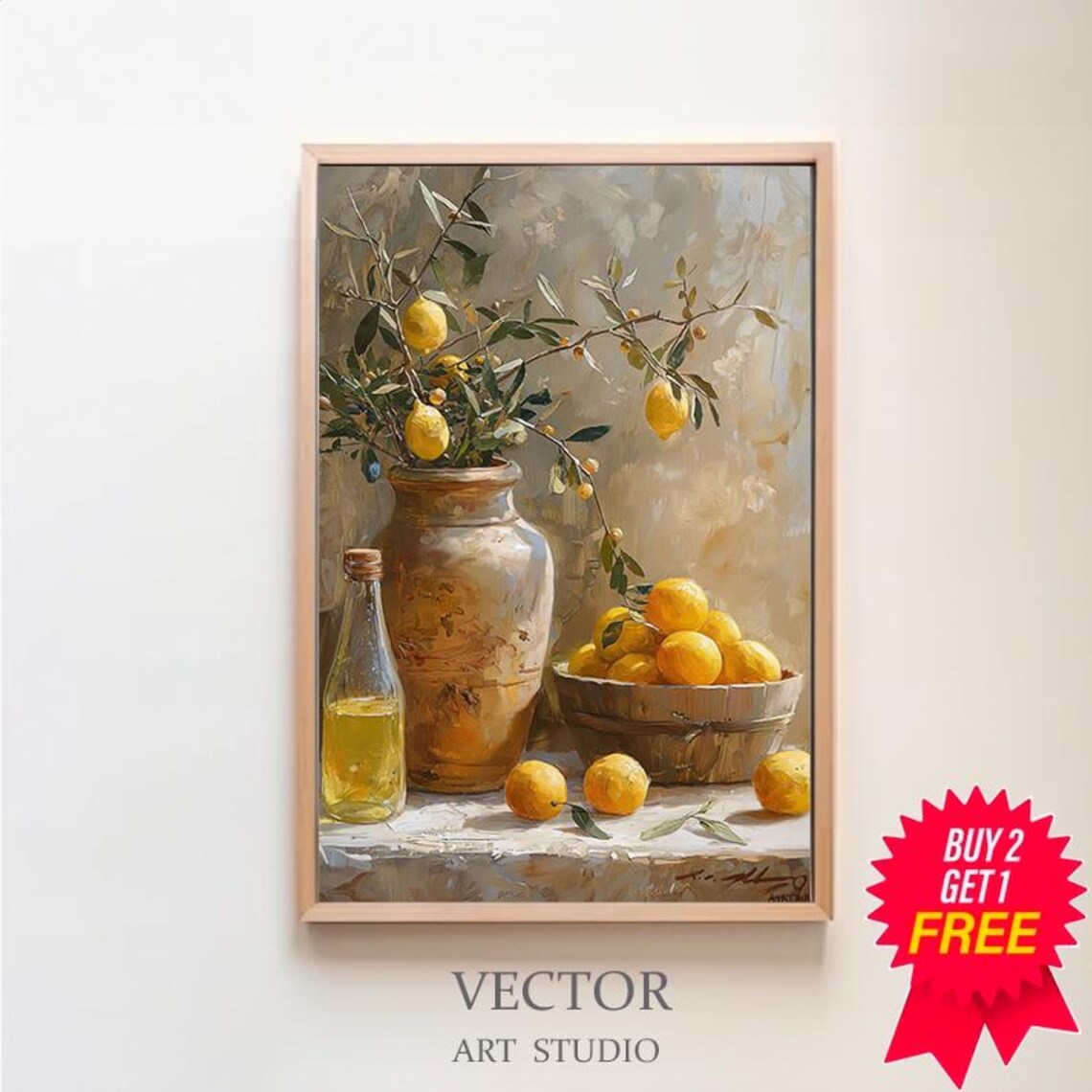 Vintage Lemons Still Life Painting Vintage Fruit Still Life Art Art