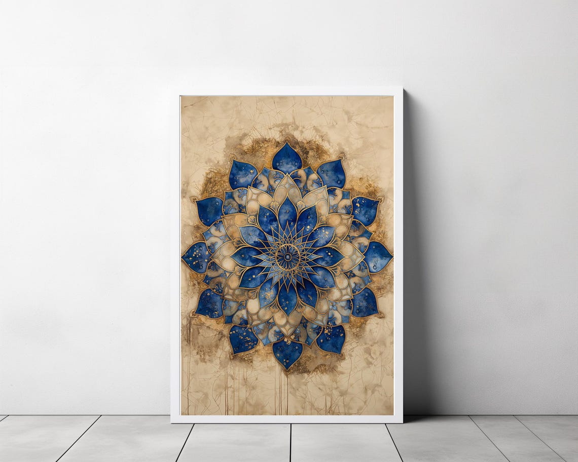 Islamic Geometric Art Artful Pattern Art Vintage Islamic Wall Art Gold Boho Islamic Poster Eid Ramadan Decoration Muslim Home Decor - Image 3